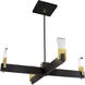 Denzel LED 36 inch Brass / Clear / Black Chandelier Ceiling Light